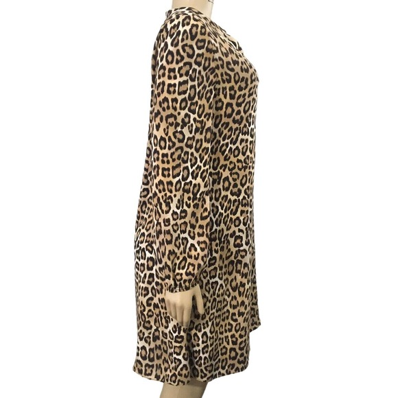 Chico's Women's Dress Size 00= 2 Brown Animal Print Lightweight Shift Short - Picture 4 of 8